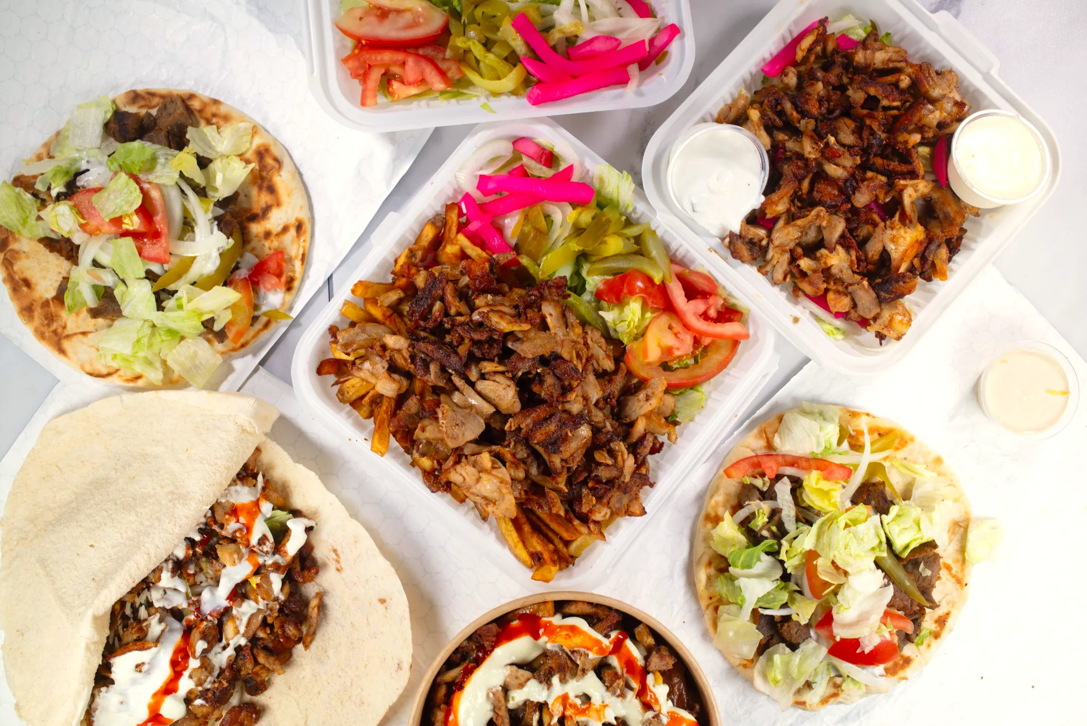 Highland Halal Shawarma menu favourites including shawarma, gyro, and poutine